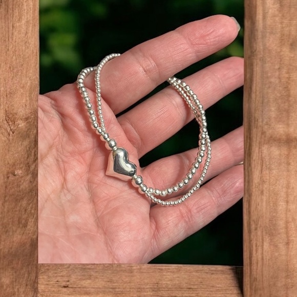 Taxco Bracelet 925 Sterling Silver Heart shaped Adjustable Boho chic,Hippie,Love - Picture 8 of 9